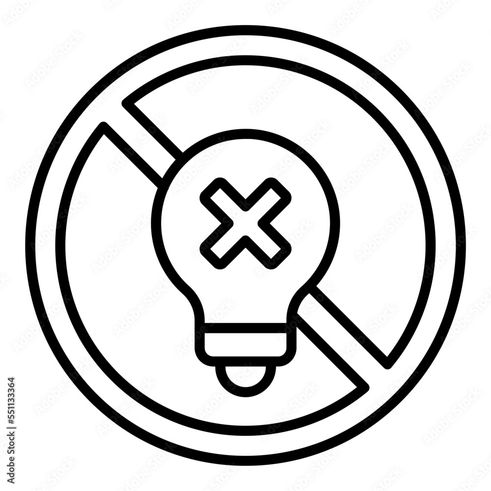 Obraz premium Incandescent Light Bulb Icon Style