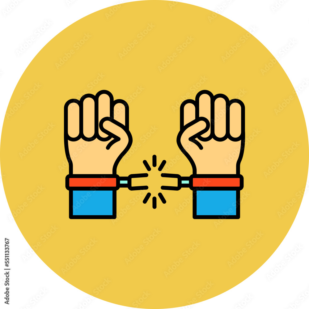 Obraz premium Freedom Multicolor Circle Filled Line Icon