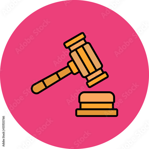 Law Multicolor Circle Filled Line Icon