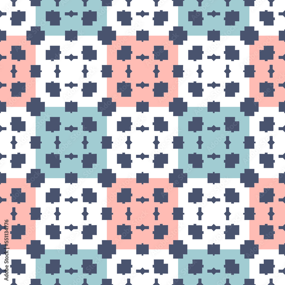 Fototapeta premium Bright seamless pattern with geometric shapes.