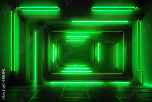 midjourney illustration of a green neon background image