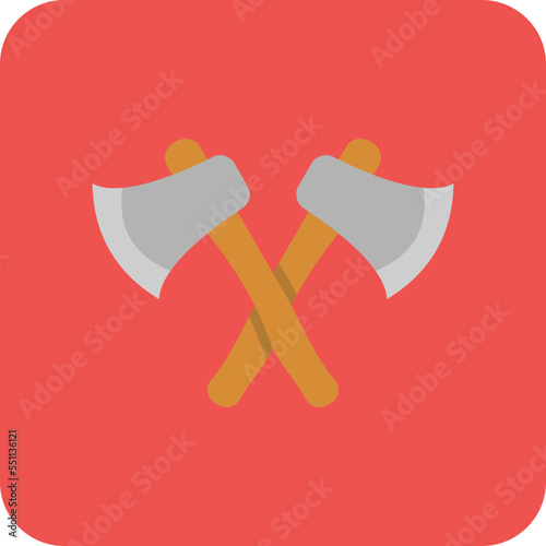 Axes Multicolor Round Corner Flat Icon