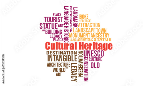 Cultural heritage word cloud concept Design
