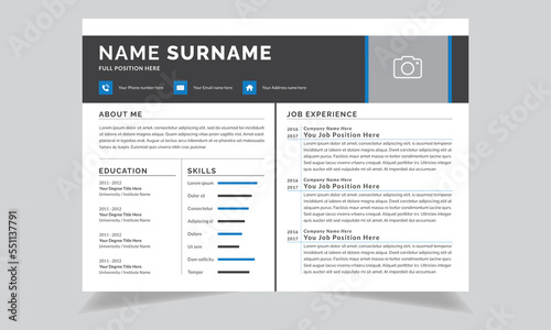  Resume Cv Templates Layout Design with Black and White Modern Jobs applications Resumes 