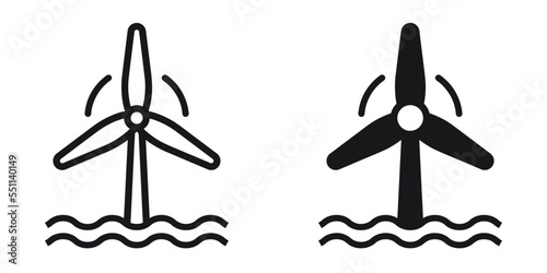 ofvs248 OutlineFilledVectorSign ofvs - windturbine ocean icon . offshore sign . isolated transparent . outline and filled version . AI 10   EPS 10 . g11588