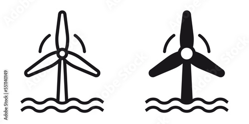 ofvs248 OutlineFilledVectorSign ofvs - windturbine ocean icon . offshore sign . isolated transparent . outline and filled version . AI 10 / EPS 10 . g11588