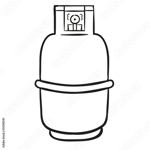 Gas cylinder. Hand drawn vector illustration