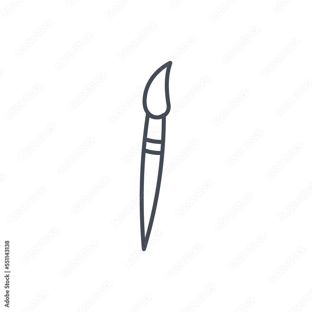 Brush icon vector. Paint brush line icon vector isolated on white background Brush icon vector. Paint brush line icon vector isolated on white background