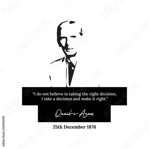 Quaid e Azam Day Vector Illustration,
25th December Celebration, Vector Template Design
