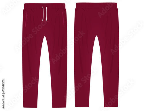 Red tracksuit bottom. vector illustration