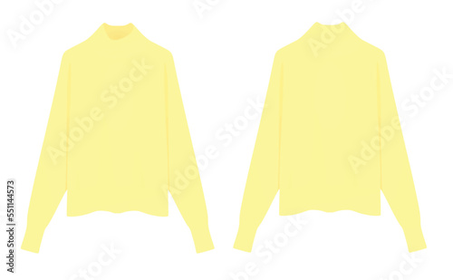 Yellow roll neck sweater. vector illustration