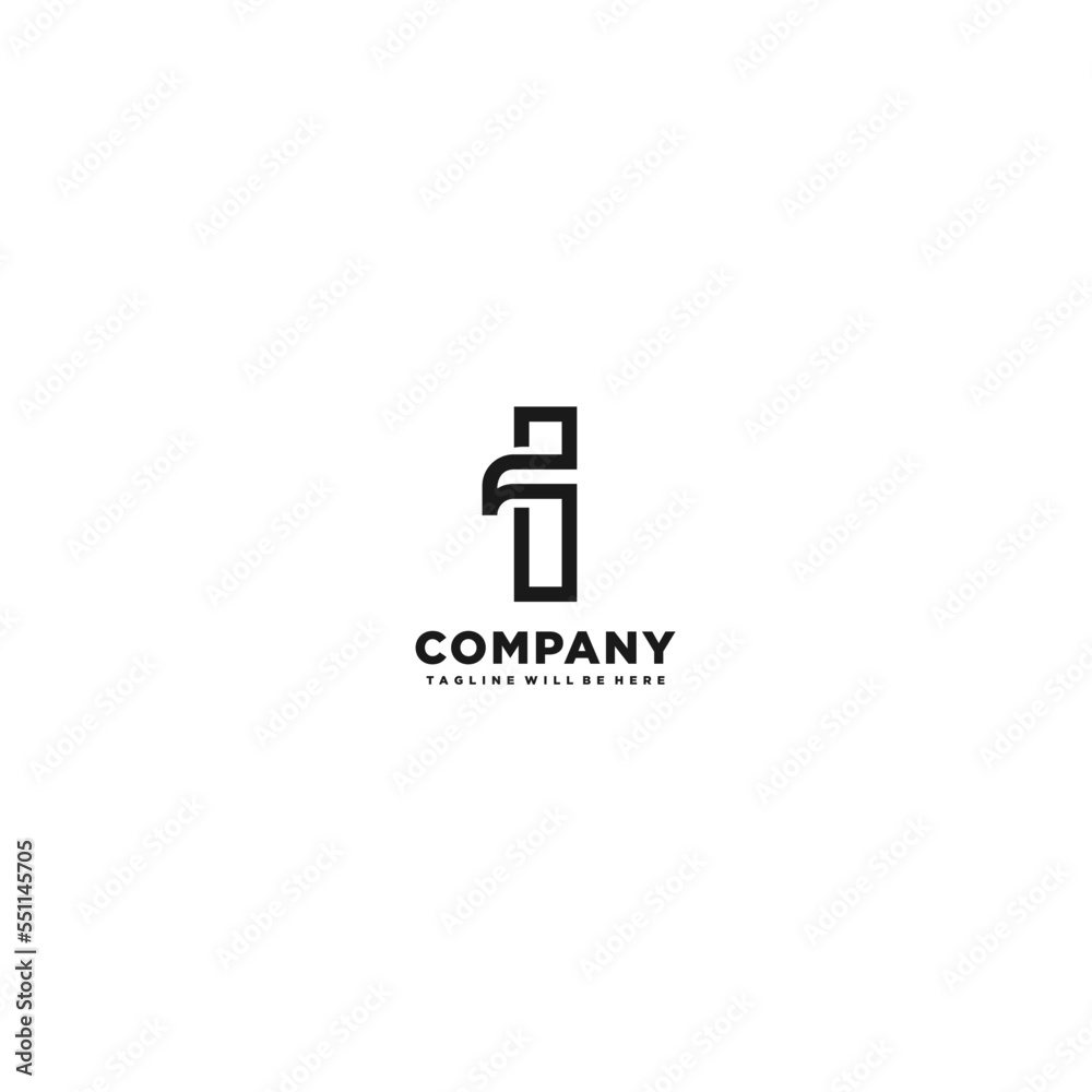 i letter logo design template