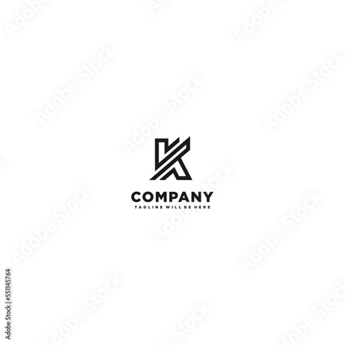K letter logo design template