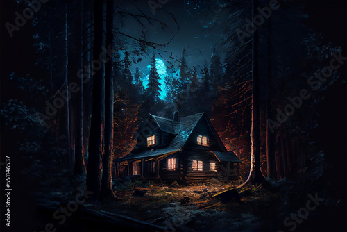 Scary cabin in the woods