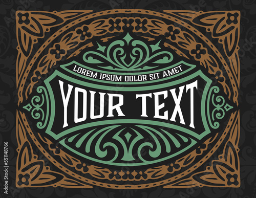 Western card with vintage style