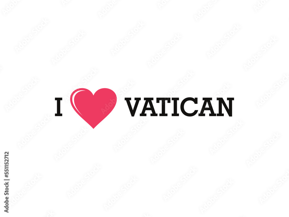 I Love Vatican Country Vector Logo Template