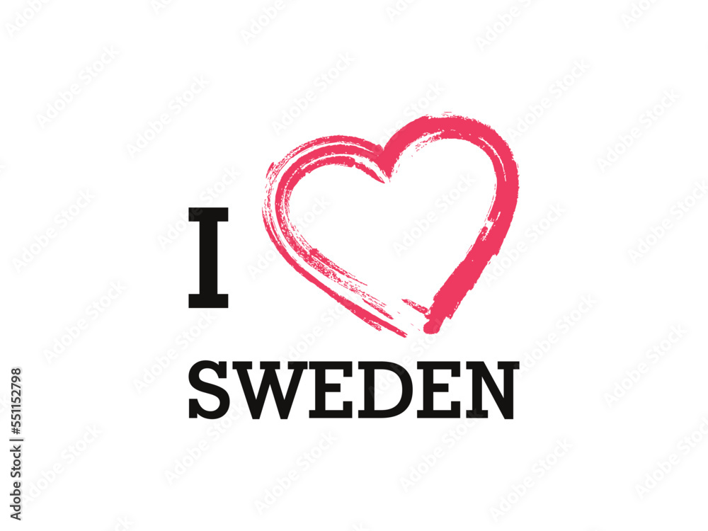 I Love Sweden Country Vector Logo Template I Love Sweden Country Vector Logo Template