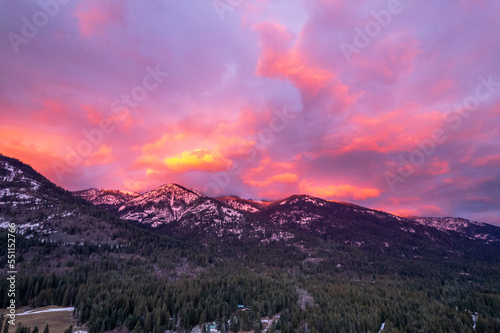 sunset in the mountains