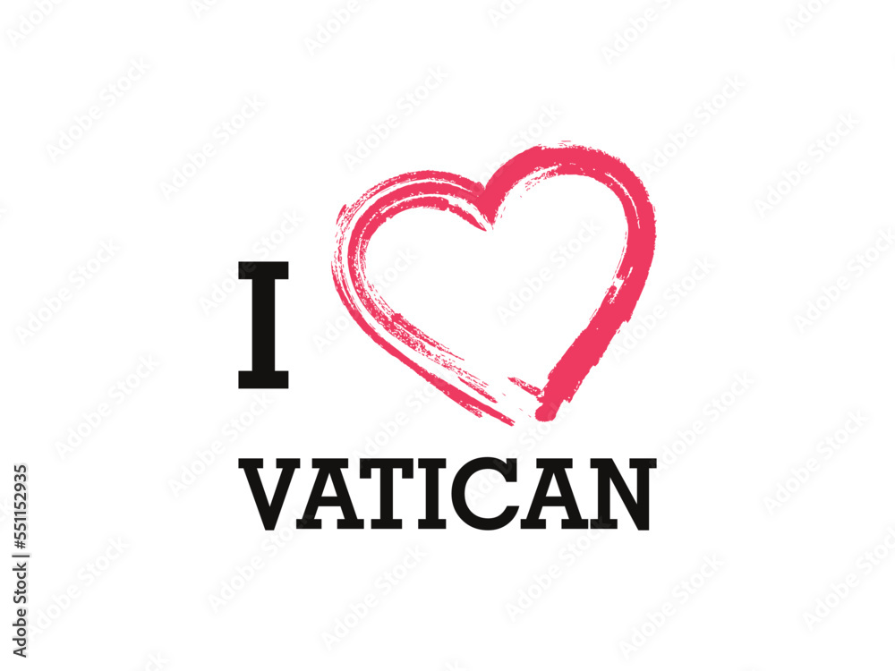 I Love Vatican Country Vector Logo Template I Love Vatican Country Vector Logo Template