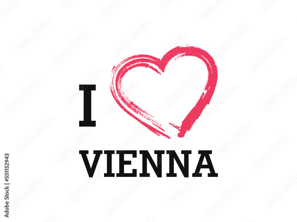 I Love Vienna Country Vector Logo Template I Love Vienna Country Vector Logo Template