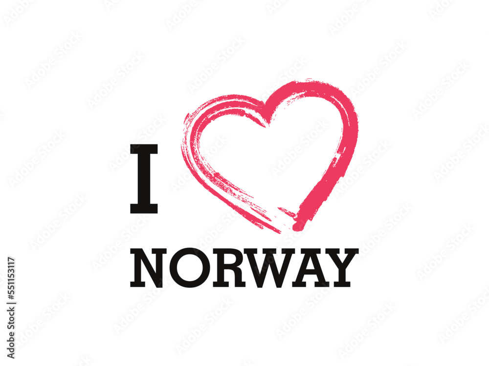 I Love Norway Country Vector Logo Template I Love Norway Country Vector Logo Template