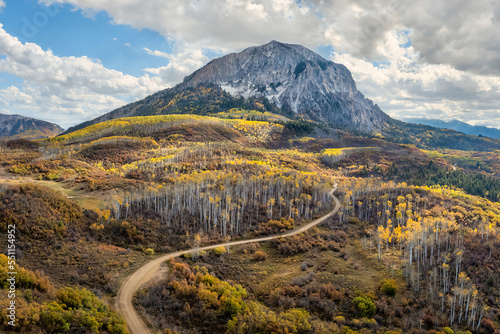 Autumn colors in the Colorado Rocky Mountains - near Crested Butte on scenic Gunnison County Road 12 through the Kebler Pass -  Marcellina Mountain