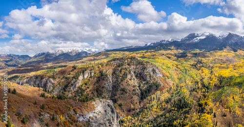 Autumn colors in the Colorado Rocky Mountains on scenic Gunnison County Road 12 through the Kebler Pass - view towards Marcellina Mountain photo