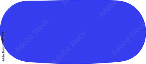 Blue oblong simple plain geometric abstract shape element isolated png photo