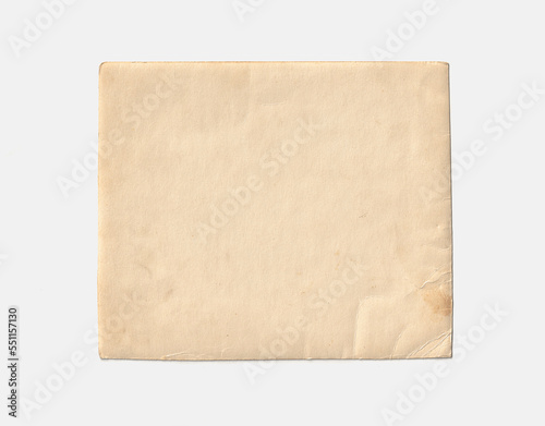 Old brown paper on white background. Vintage