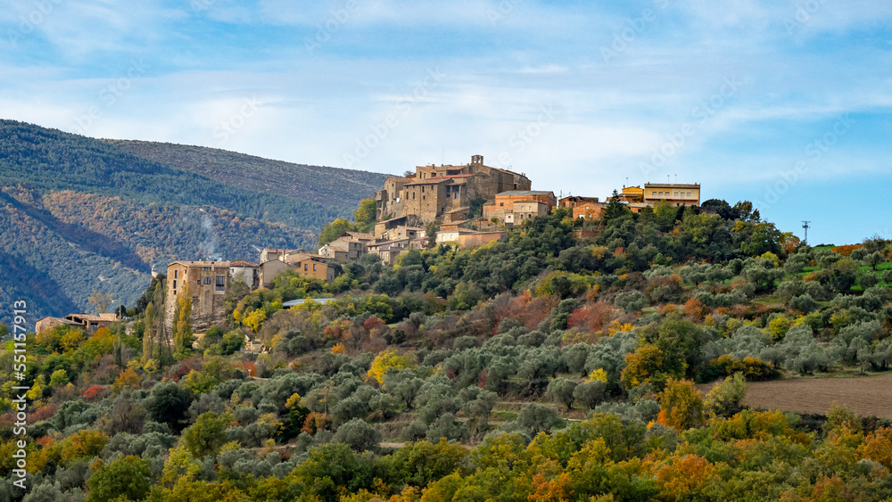 Pueblo de Moror en la provincia de Lleida, Cataluña, España.