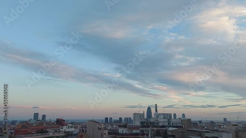 Time Lapse of the movement of clouds over the sky of Barcelona (SPAIN)