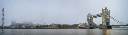 Tower Bridge and London Financial district panorama