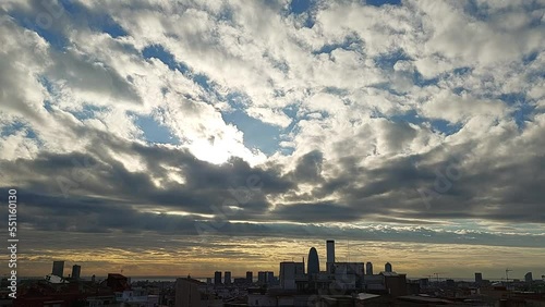 Time Lapse of the movement of clouds over the sky of Barcelona (SPAIN)