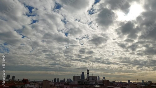 Time Lapse of the movement of clouds over the sky of Barcelona (SPAIN)
