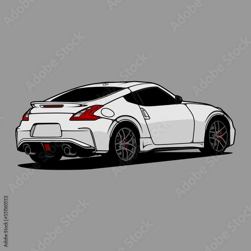 Cartoon car vector illustration for conceptual design. Good for poster  sticker  t shirt print  banner. Separated layers  easy to edit in your vector supported software.