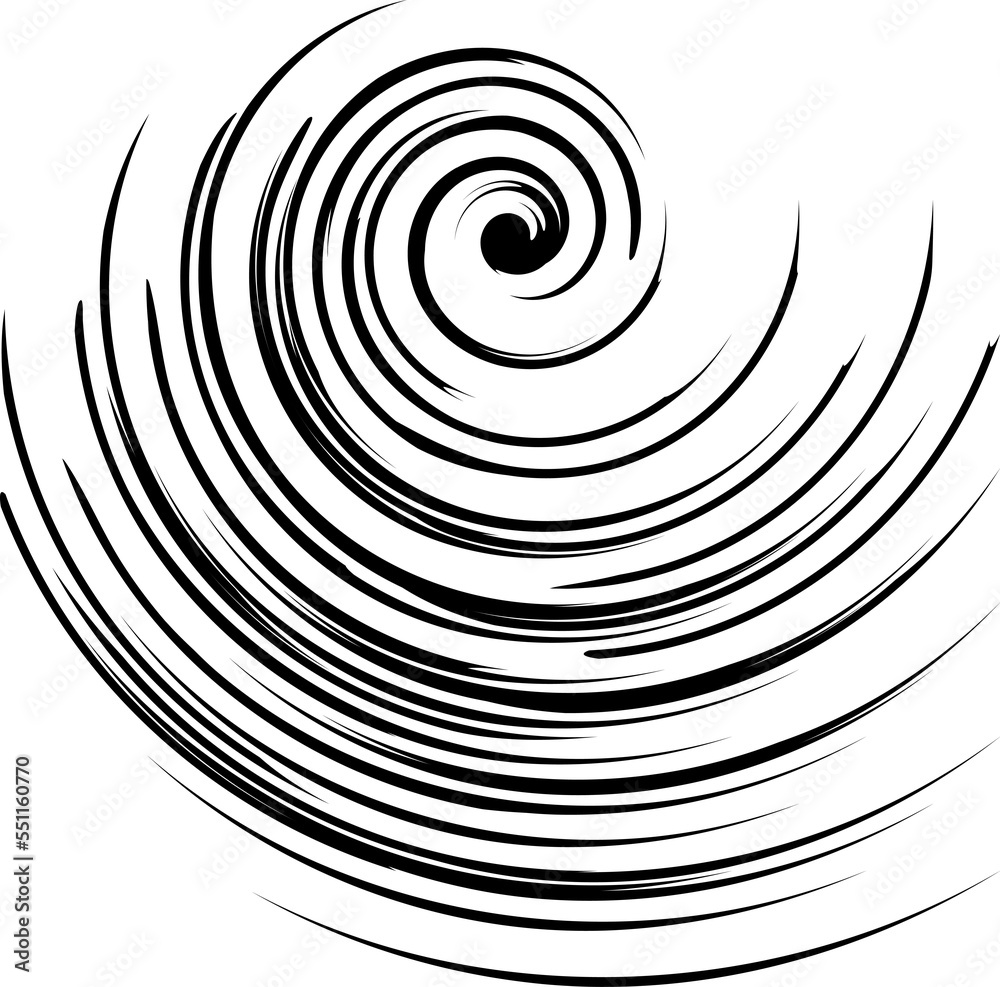 Illustration of a loose half spiral image in black on transparant background, png Illustration of a loose half spiral image in black on transparant background, png