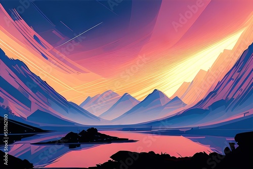 sunset in mountains © LikotoArtworks