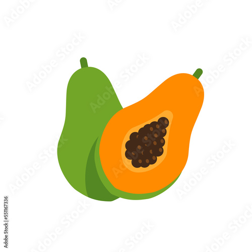 Papaya,flat design icon vector illustration