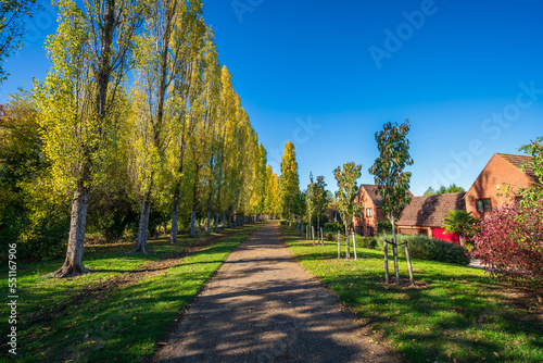 Scenic view of Grand Union canal in Milton Keynes. England