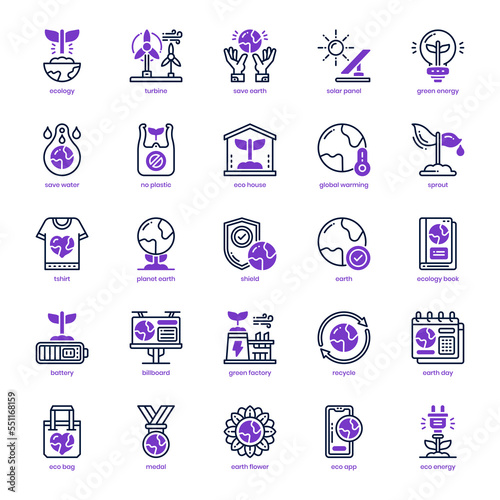 Mother Earth Day icon pack for your website design, logo, app, and user interface. Mother Earth Day icon mixed line and solid design. Vector graphics illustration and editable stroke.