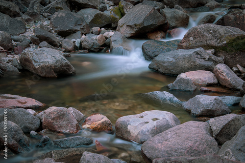 Long exposure flowing creek in yosemite national park