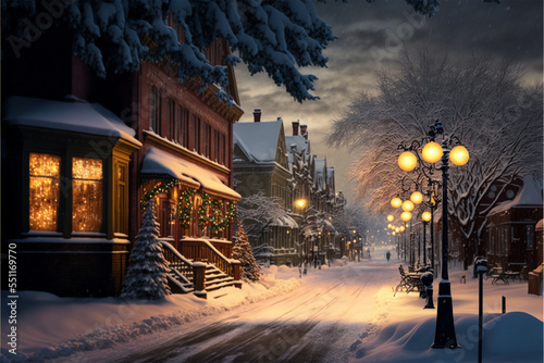 snowy streets christmas vibes