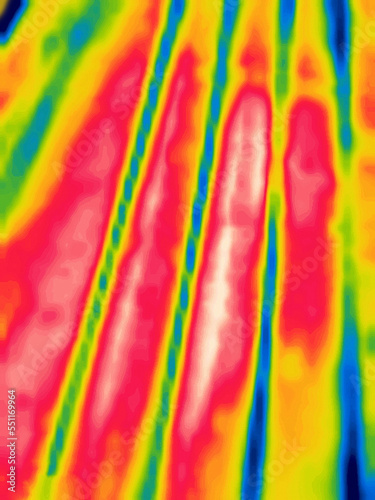 Analysis of temperature of wooden floor. Image from thermal imager device.