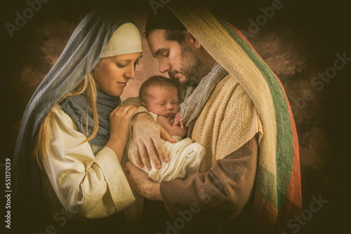 Konstfotografi Christmas nativity parents
