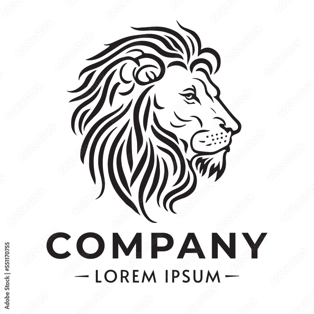 lion logo vector design sketch