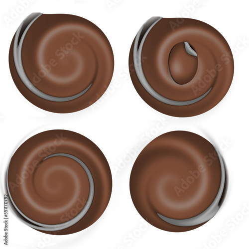Illustration von verschiedenen Pralinen
