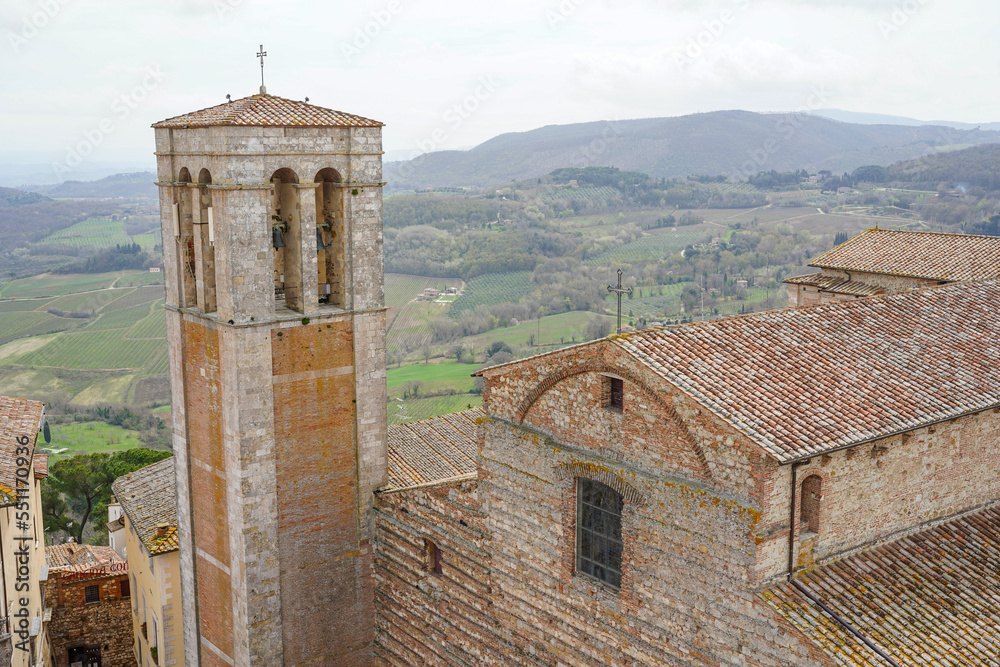 Cathedral in the centre of the medieval hilltop town of Montepulciano, Italy