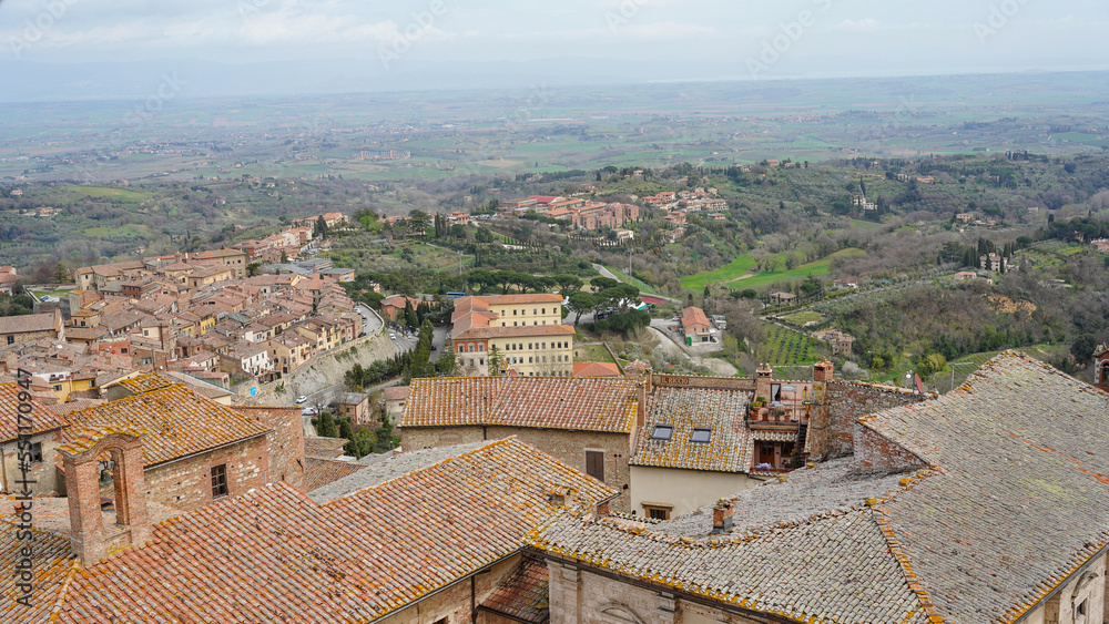 Panorama of Montepulciano, a town in Tuscany, Italy