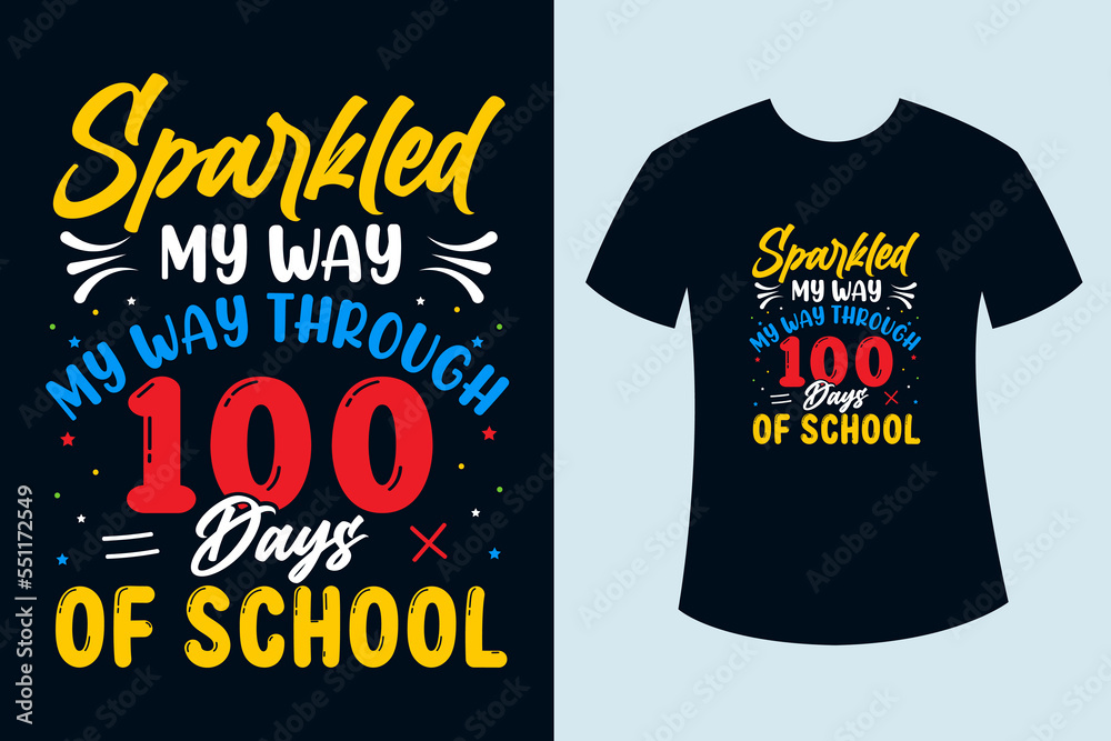 100 days of school typography t-shirt design 100 days of school typography t-shirt design