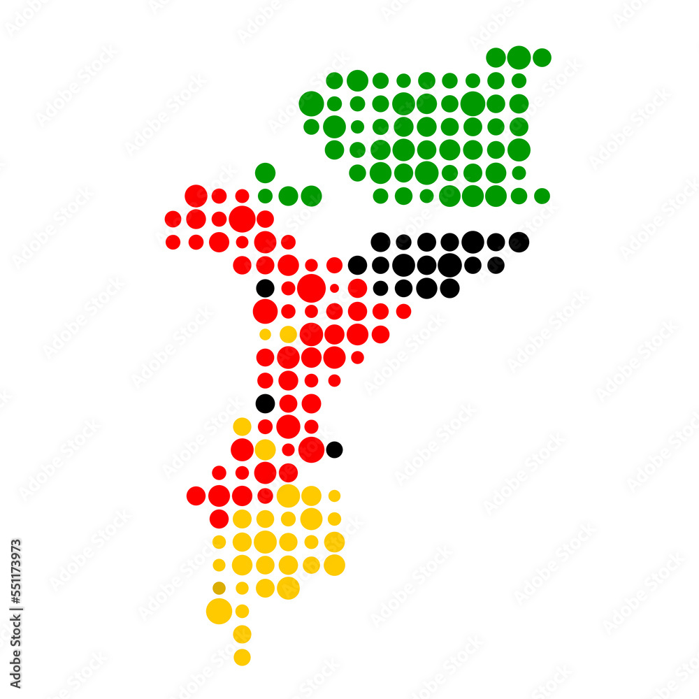 Mozambique Silhouette Pixelated pattern map illustration Mozambique Silhouette Pixelated pattern map illustration